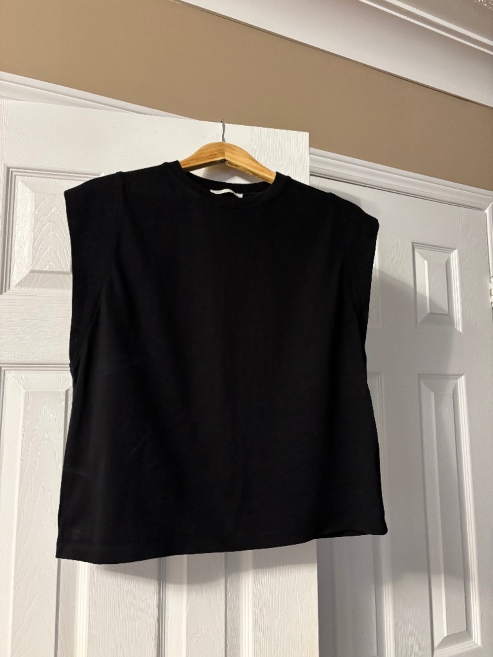 Zara Black Structured Sleeveless Top | Size M | Elevated Basic
